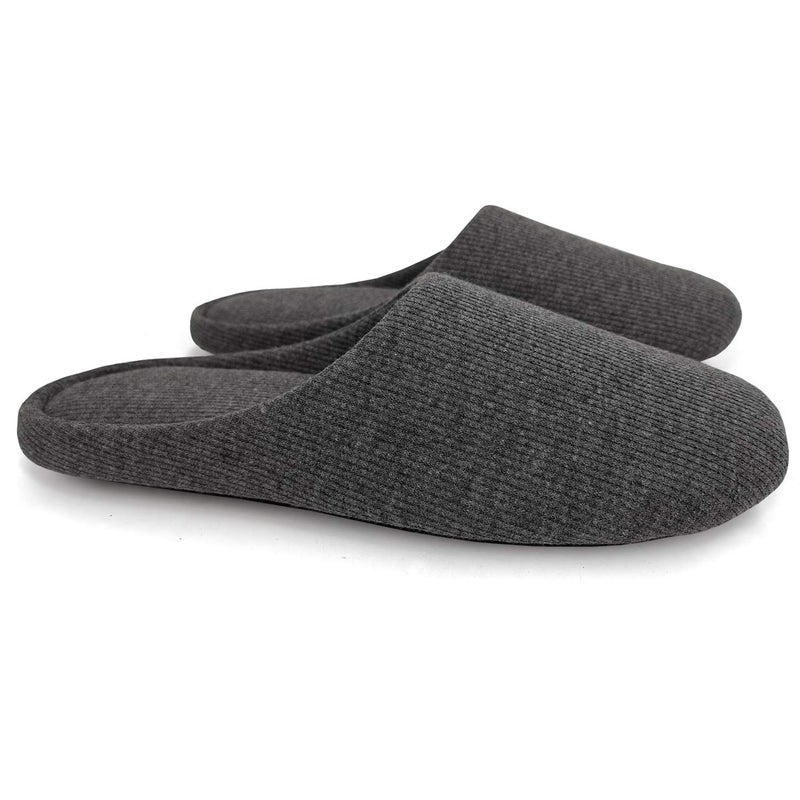 ofoot Women's Non-Slip House Slippers - Lightweight Cotton Memory Foam Indoor Slip-On, Machine Washable & Foldable Travel Design for Home, Yoga, Narrow/Wide Fit Options (8-Dark Grey, US 9-10) - Image 1